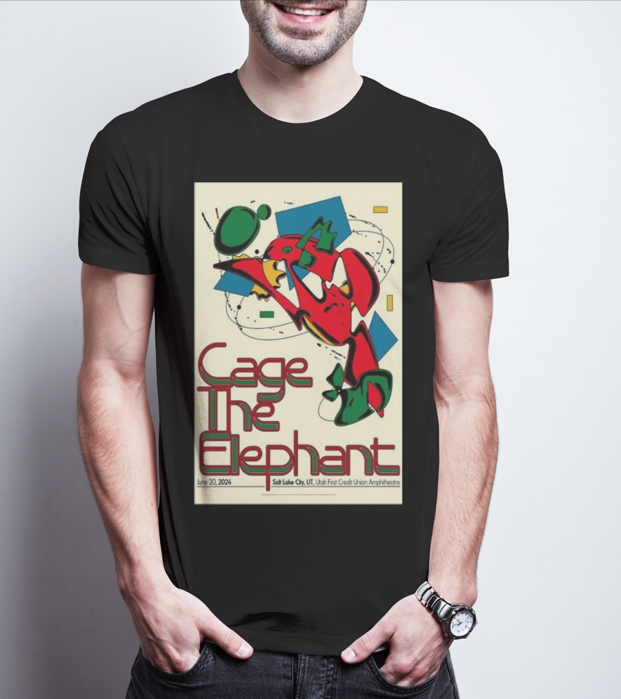 Cage The Elephant Salt Lake City Utah First Credit Union Amphitheatre June 20 T-Shirt