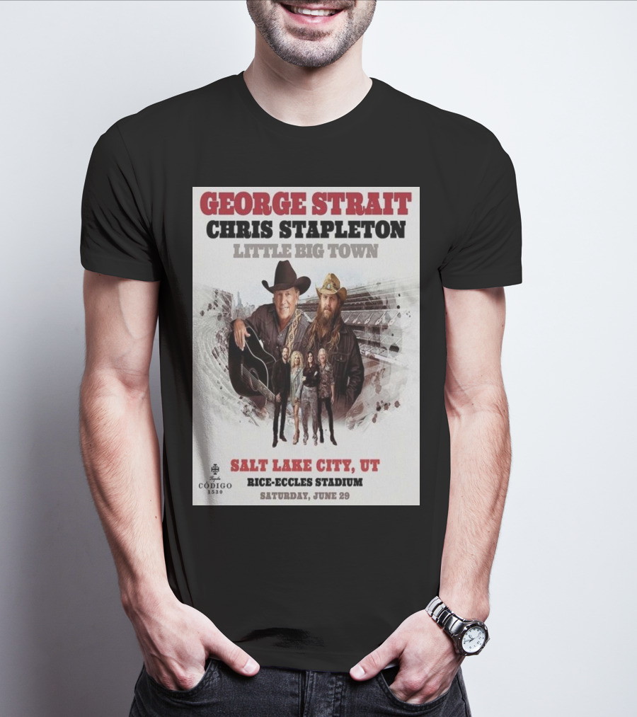 George Strait Chris Stapleton Little Big Town Salt Lake City UT Rice-Eccles Stadium Saturday June 29 T-Shirt