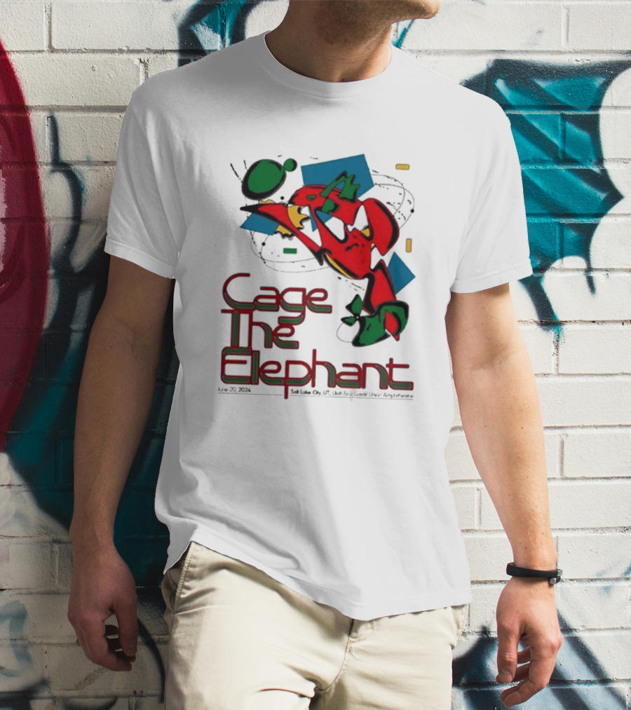 Cage The Elephant Salt Lake City Utah First Credit Union Amphitheatre June 20 Colorful Abstract T-Shirt