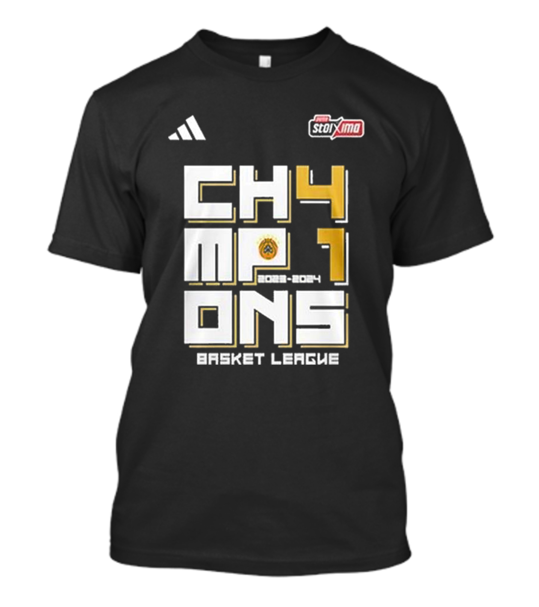CH4MP10NS 2023-2024 Basket League Panathinaikos BC Stoixima T-Shirt