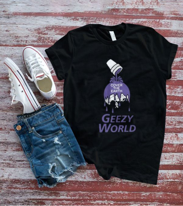Cover The Earth Geezy World Purple Paint Cup T-Shirt