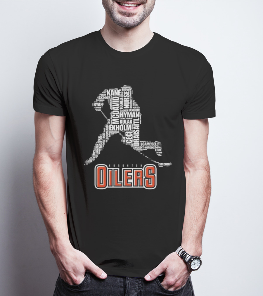 Edmonton Oilers McDavid Draisaitl Kane Hyman 2024 Stanley Cup Skating Challenge T-Shirt