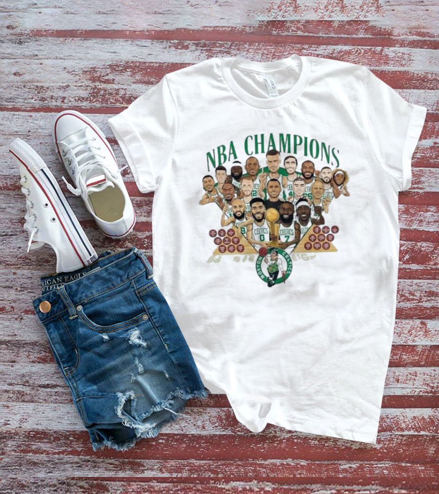 NBA Champions Celtics Caricature T-Shirt