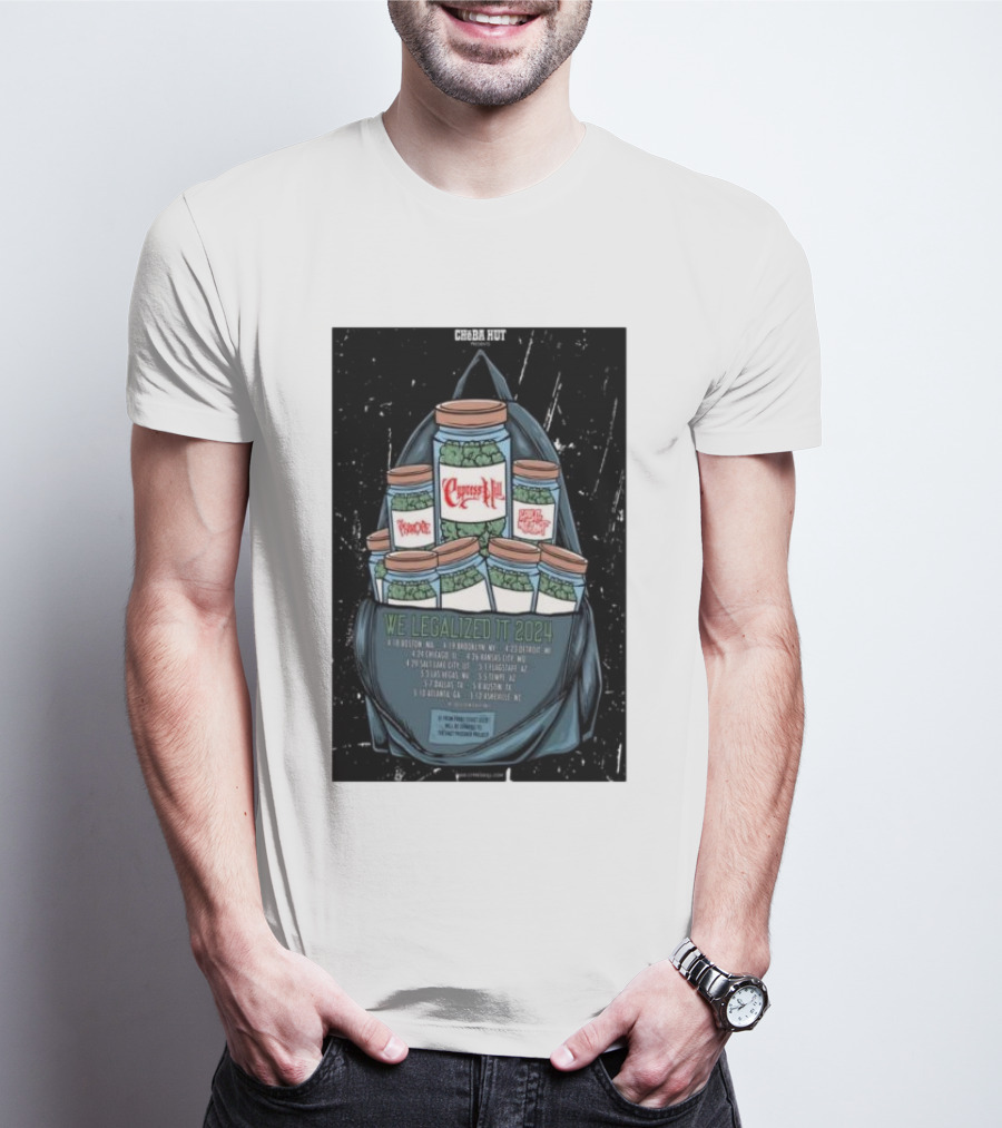 Cheba Hut Cypress Hill We Legalized It 2024 Tour Dates And Locations T-Shirt
