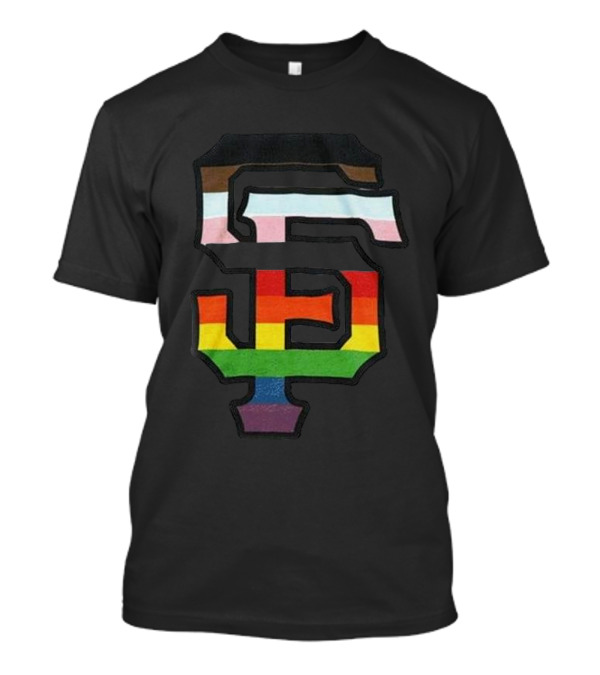 SF Giants Pride Logo With Inclusive Rainbow Colors T-Shirt