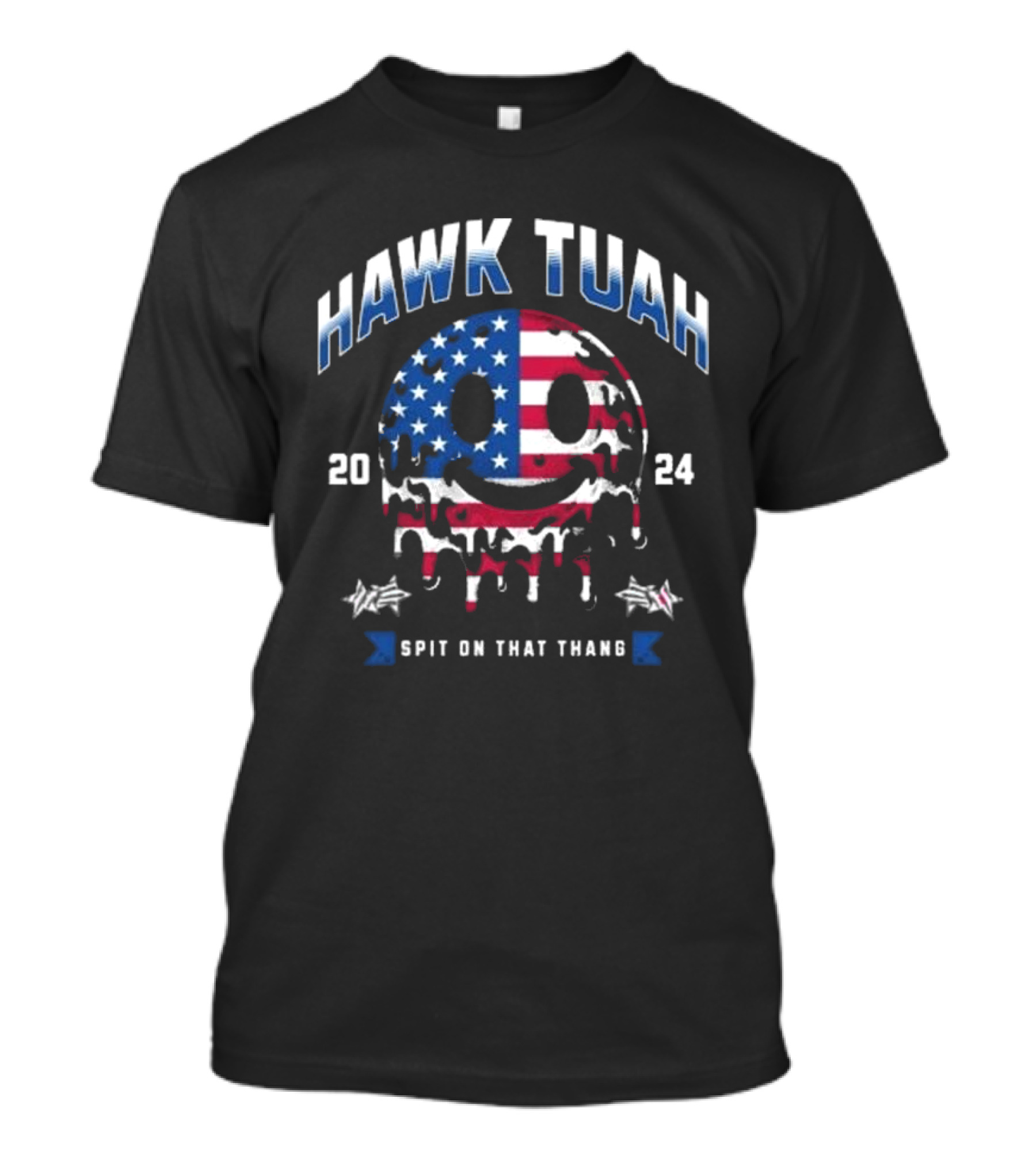Hawk Tuah 2024 American Flag Smile Spit On That Thang T-Shirt