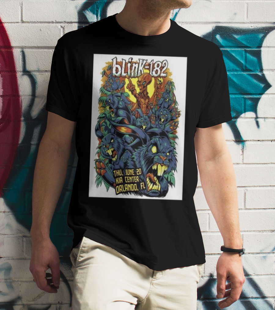 Blink-182 Concert Kia Center Orlando June 20 Colorful Monster T-Shirt