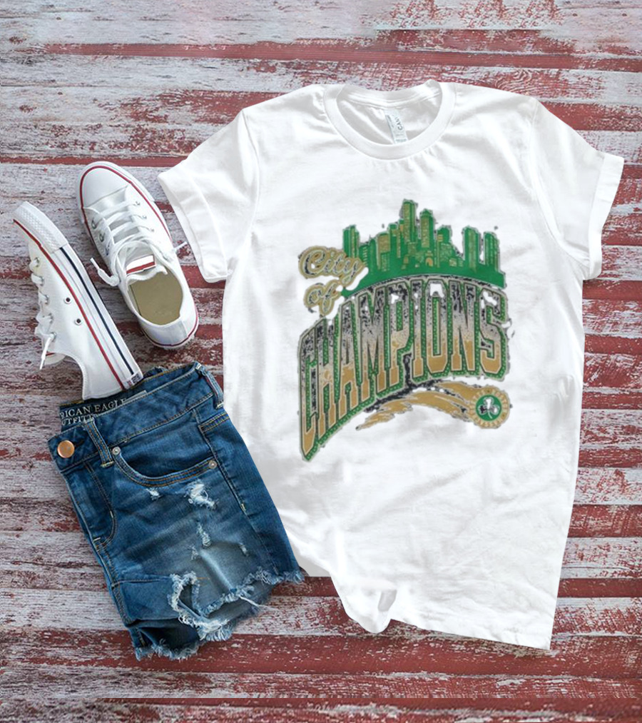 Boston Celtics City Of Champions Boston Skyline 2024 NBA Finals T-Shirt