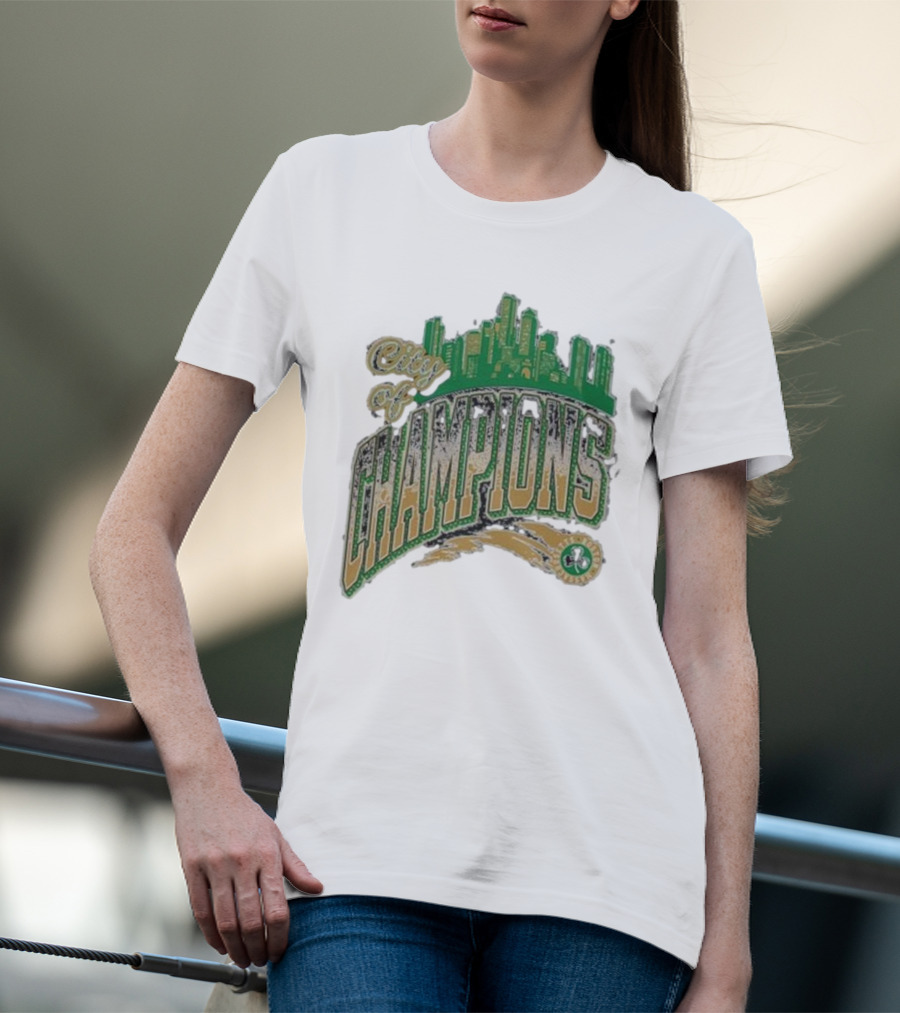 Boston Celtics City Of Champions Boston Skyline 2024 NBA Finals T-Shirt
