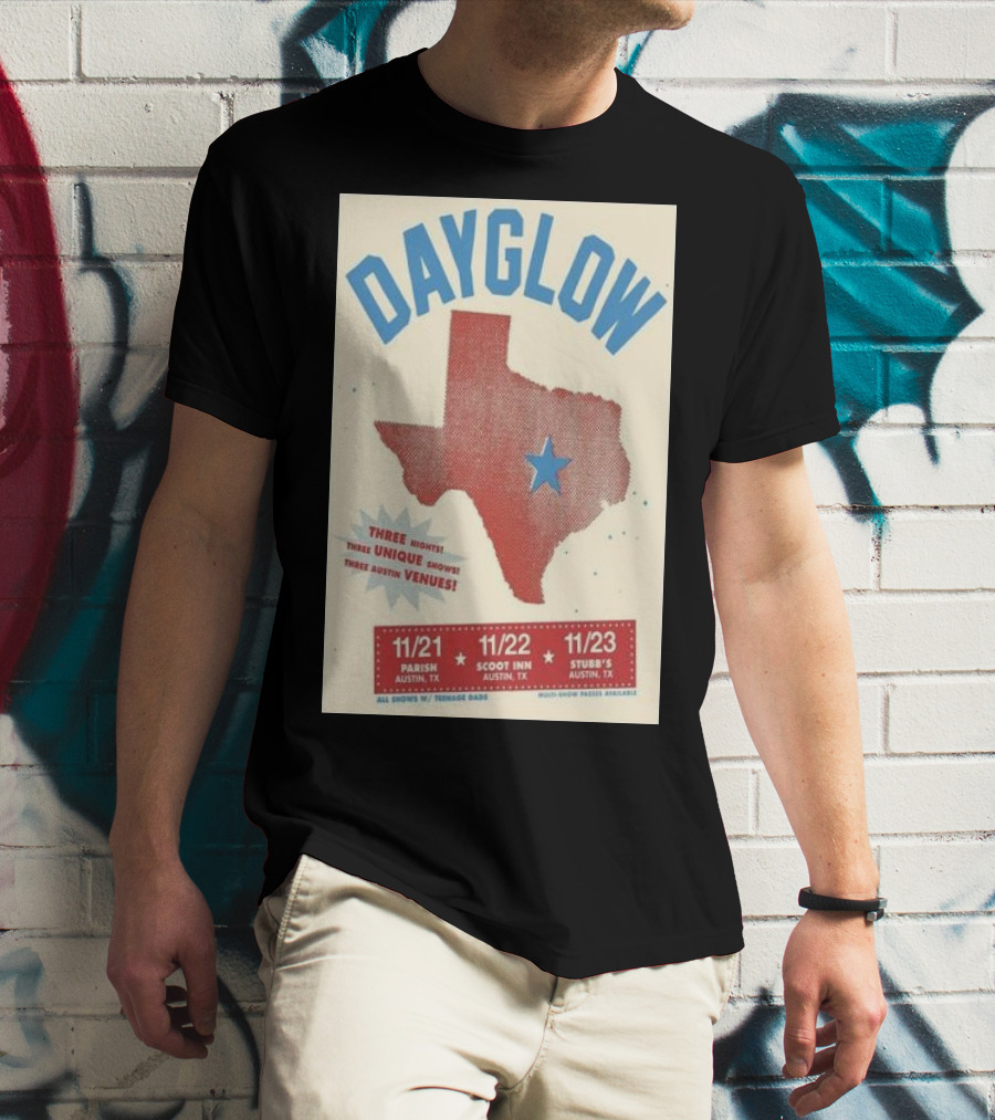 Dayglow Texas Tour Austin Parish Scoot Inn Stubbs November 21-23 T-Shirt