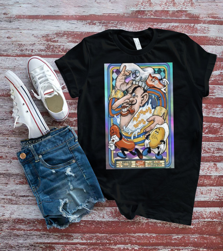 Fortunate Youth Live June 22 2024 The Coves Amphitheater Union Hall VA Trippy Cartoon T-Shirt