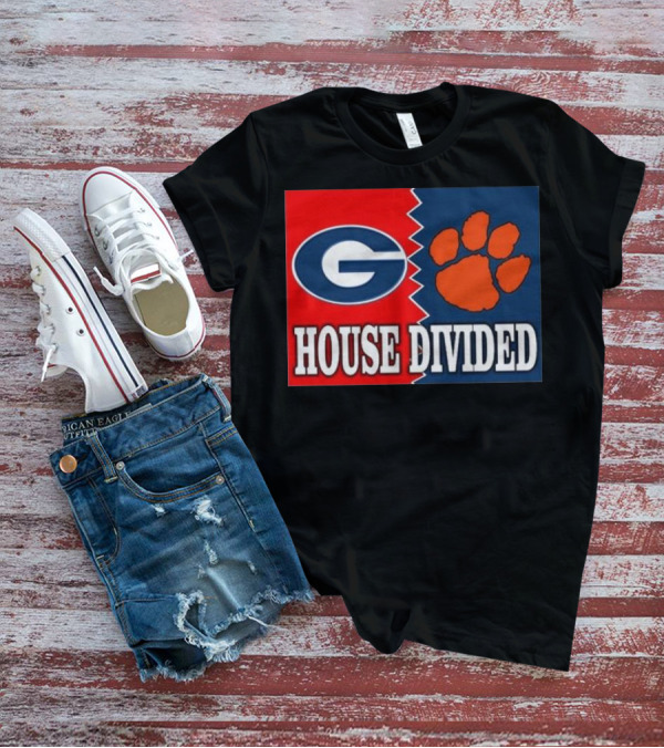 Georgia Bulldogs Vs Clemson Tigers House Divided Rivalry T-Shirt
