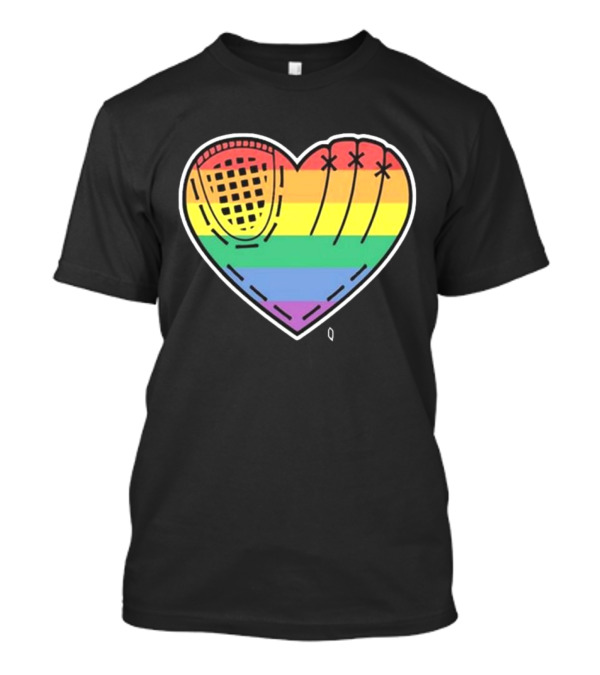 Pride Rainbow Baseball Glove Heart T-Shirt