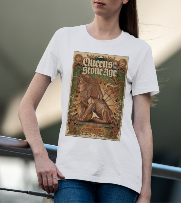 Queens Of The Stone Age The End Is Nero 20 Jun 2024 Madrid ES Real Botanical Garden Concert T-Shirt
