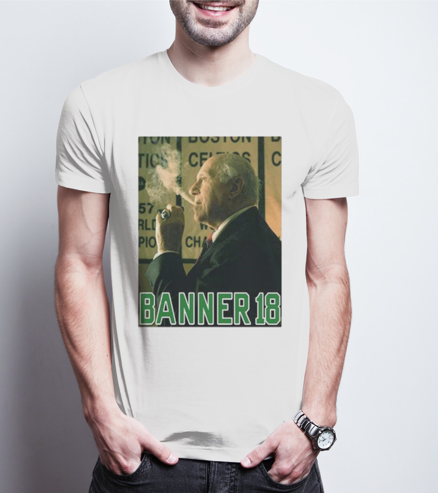 Red Auerbach Boston Celtics Banner 18 Championship T-Shirt