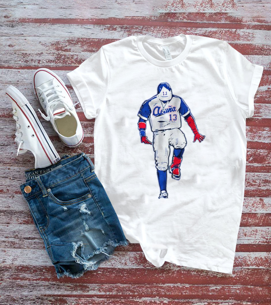 Ronald Acuña Jr. Number 13 Bold Pose Signature T-Shirt