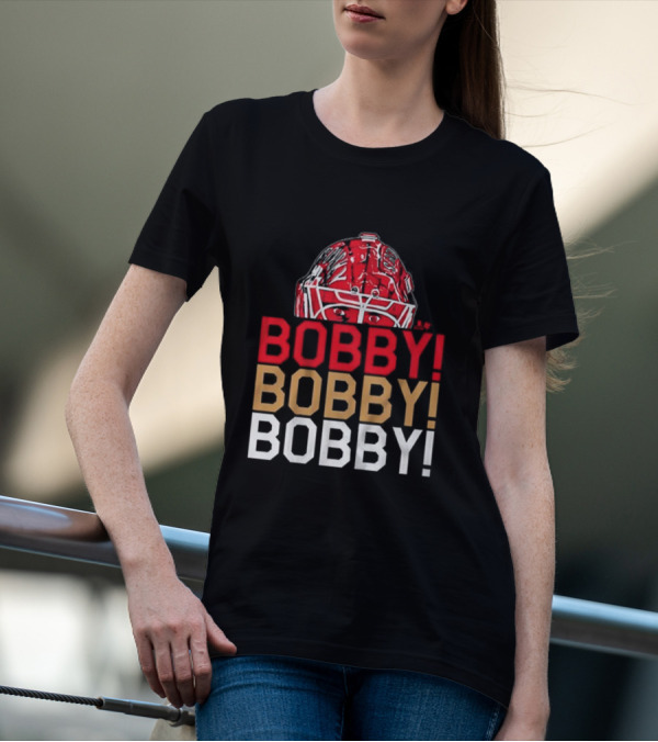 BOBBY BOBBY BOBBY Chant Featuring Sergei Bobrovsky Helmet T-Shirt
