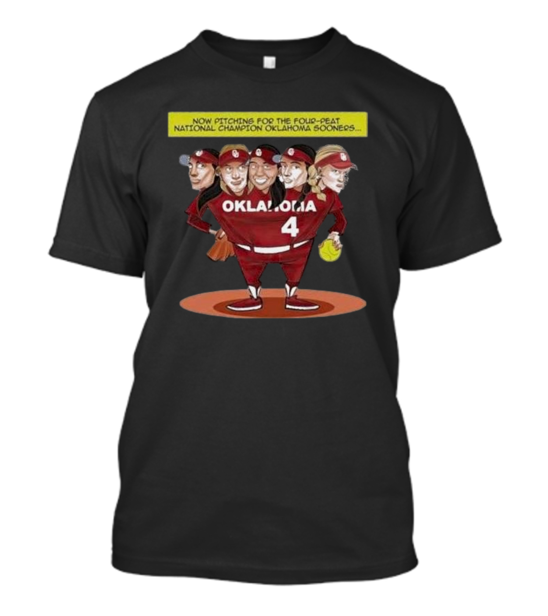 Oklahoma Sooners Softball Four-Peat National Champion T-Shirt