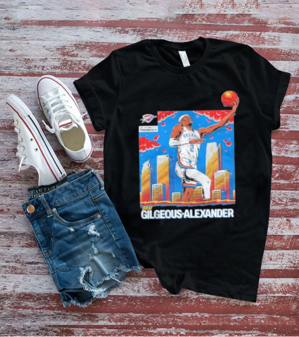 Oklahoma Thunder Gilgeous-Alexander Skyline Basketball City Playoff SGA T-Shirt