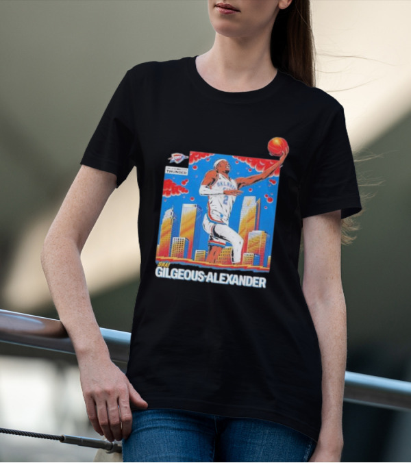 Oklahoma Thunder Gilgeous-Alexander Skyline Basketball City Playoff SGA T-Shirt