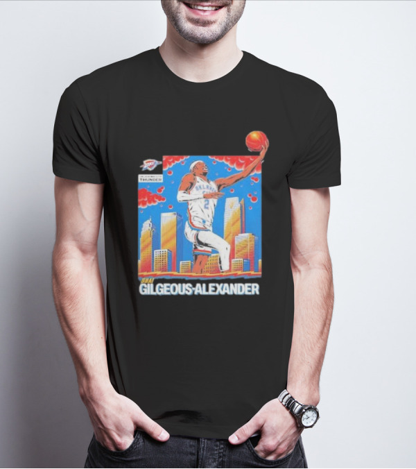 Oklahoma Thunder Gilgeous-Alexander Skyline Basketball City Playoff SGA T-Shirt