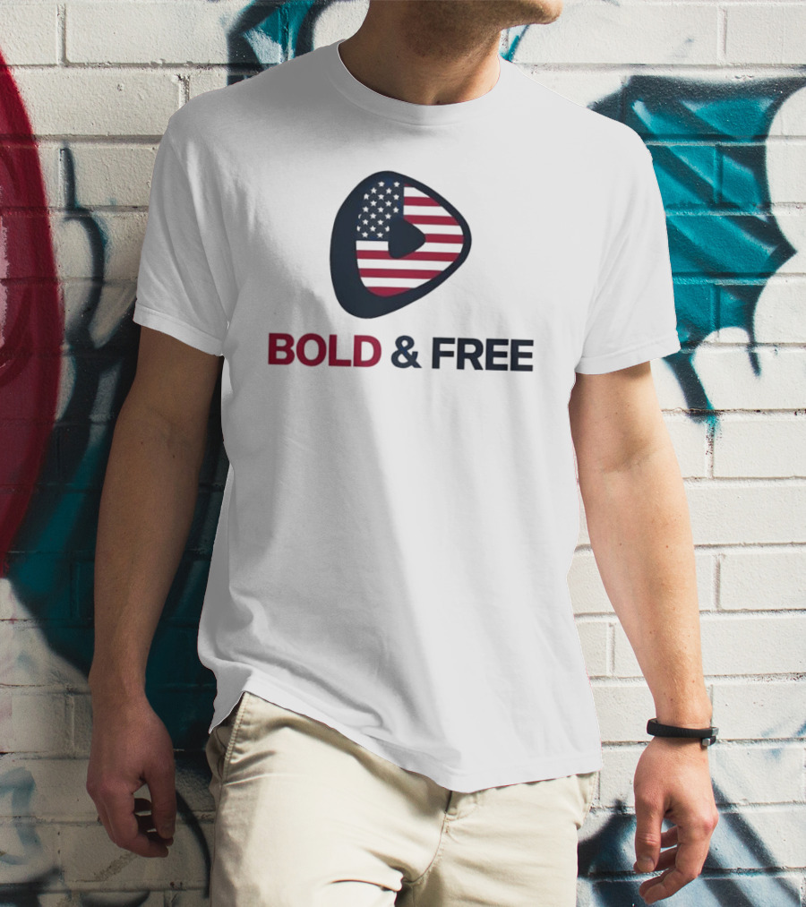 Bold And Free USA Rick Racela Flag T-Shirt