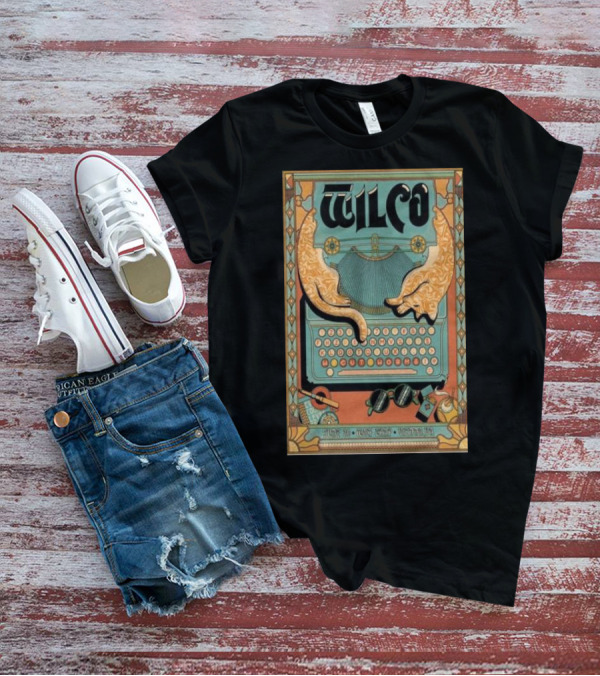 Wilco Vintage Typewriter Cats June 20 2024 Wolf Trap Vienna VA T-Shirt