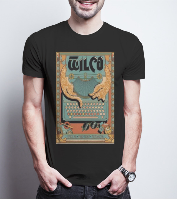 Wilco Vintage Typewriter Cats June 20 2024 Wolf Trap Vienna VA T-Shirt