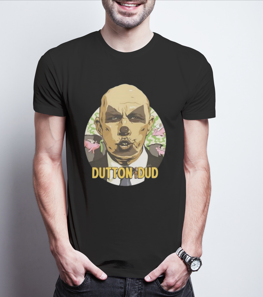 Dutton The Dud James Hillier Dutton Pigs Fly Caricature T-Shirt