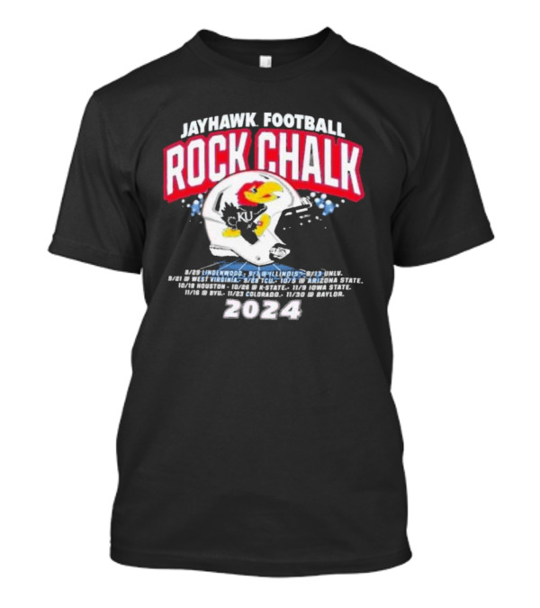 Jayhawk Football Rock Chalk 2024 Helmet Schedule Kansas T-Shirt