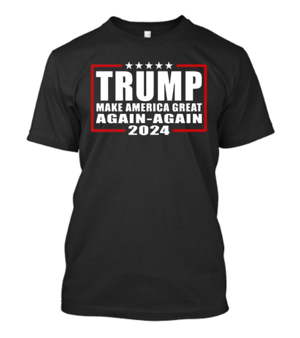 Ron Clark Freedom Advocate Trump Make America Great Again-Again 2024 Four Stars Red Border T-Shirt