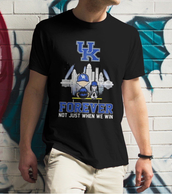 Snoopy And Charlie Brown Kentucky Wildcats UK Skyline Forever Not Just When We Win T-Shirt