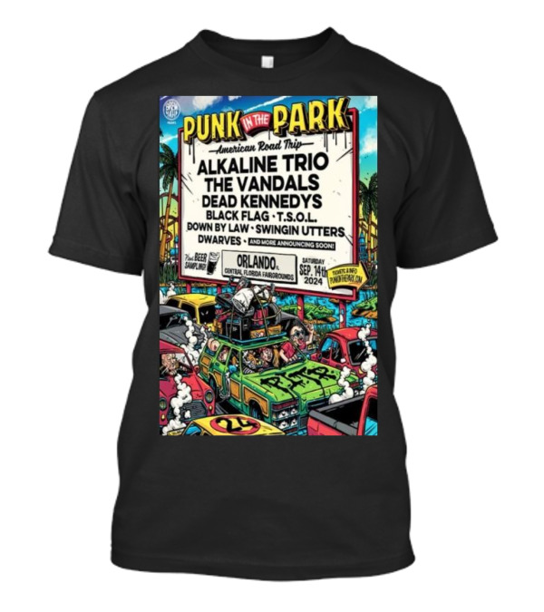 Punk In The Park American Road Trip Alkaline Trio The Vandals Dead Kennedys Black Flag TSOL Orlando September 14 2024 Central Florida Fairgrounds T-Shirt