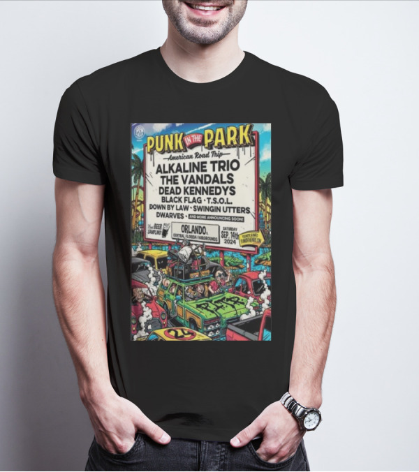 Punk In The Park American Road Trip Alkaline Trio The Vandals Dead Kennedys Black Flag TSOL Orlando September 14 2024 Central Florida Fairgrounds T-Shirt