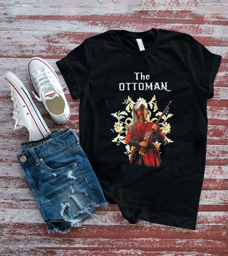 The Ottoman Sultan With Rifle And Floral Motif T-Shirt