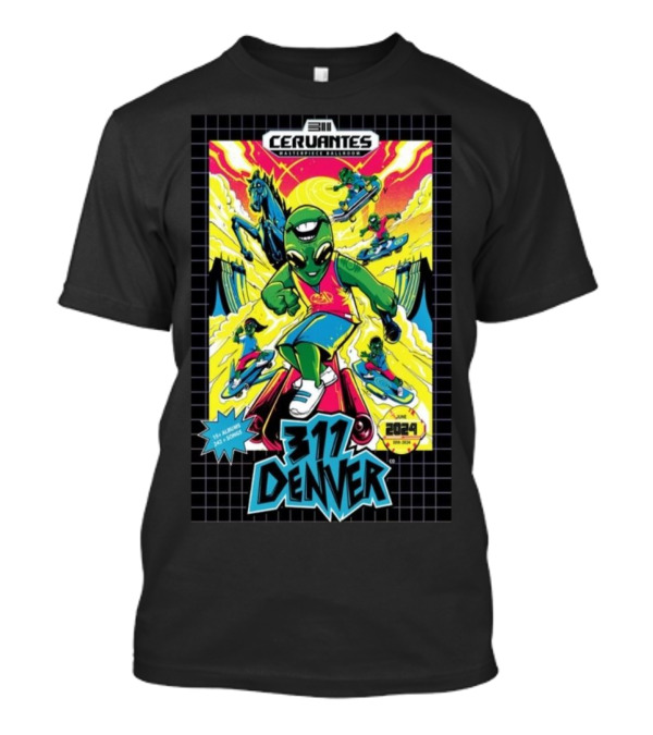 311 Denver Cervantes Masterpiece Ballroom June 30 2024 Alien Skateboarding T-Shirt