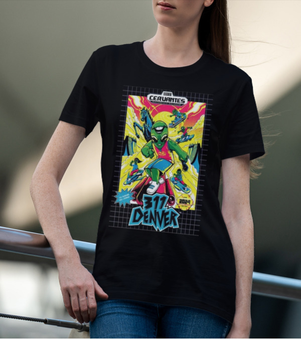 311 Denver Cervantes Masterpiece Ballroom June 30 2024 Alien Skateboarding T-Shirt