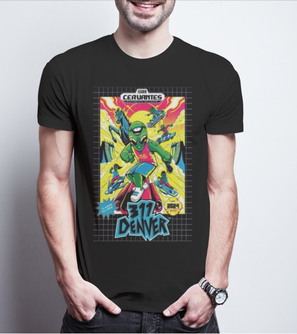 311 Denver Cervantes Masterpiece Ballroom June 30 2024 Alien Skateboarding T-Shirt