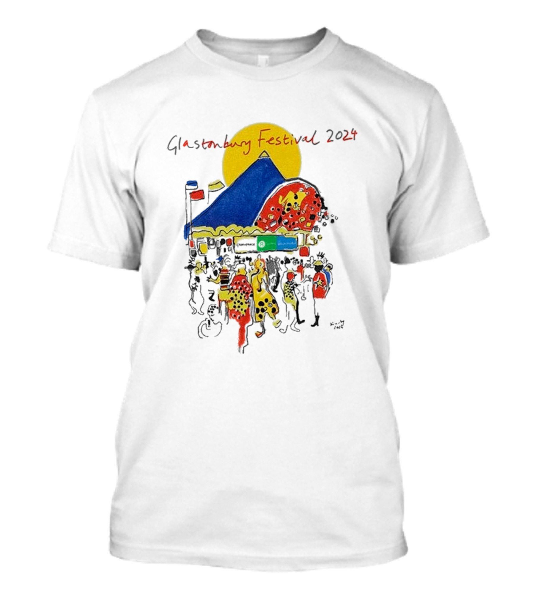 Glastonbury Festival 2024 Kurt Jackson Pyramid Stage Sunset T-Shirt