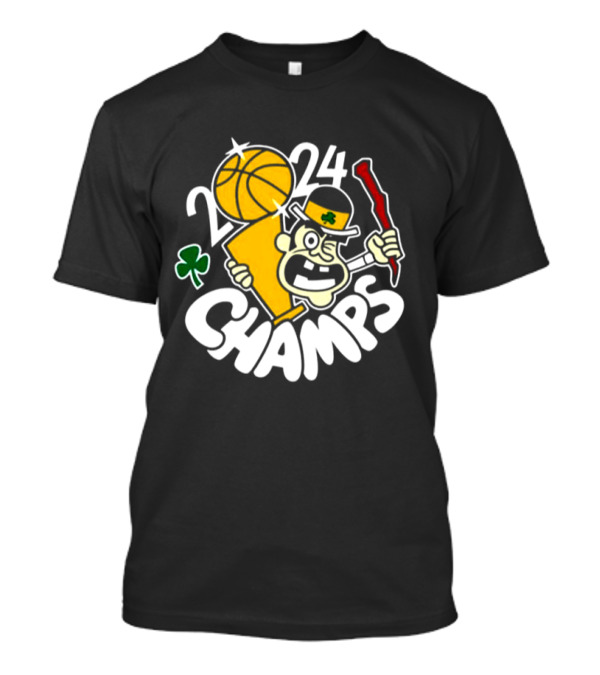 Boston 2024 Champs Leprechaun Basketball Trophy T-Shirt