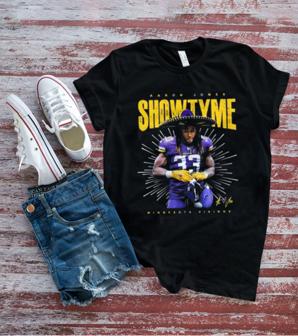 Aaron Jones Showtyme Minnesota Vikings NFL Football Signature 33 T-Shirt
