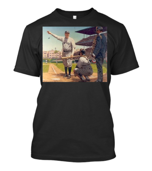 Iconic Babe Ruth Pointing Gesture In 1932 World Series Yankees Moment T-Shirt