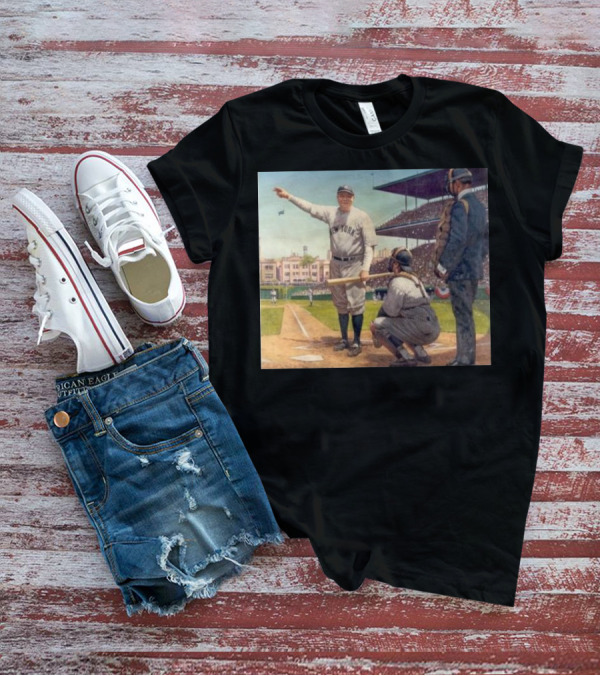 Iconic Babe Ruth Pointing Gesture In 1932 World Series Yankees Moment T-Shirt
