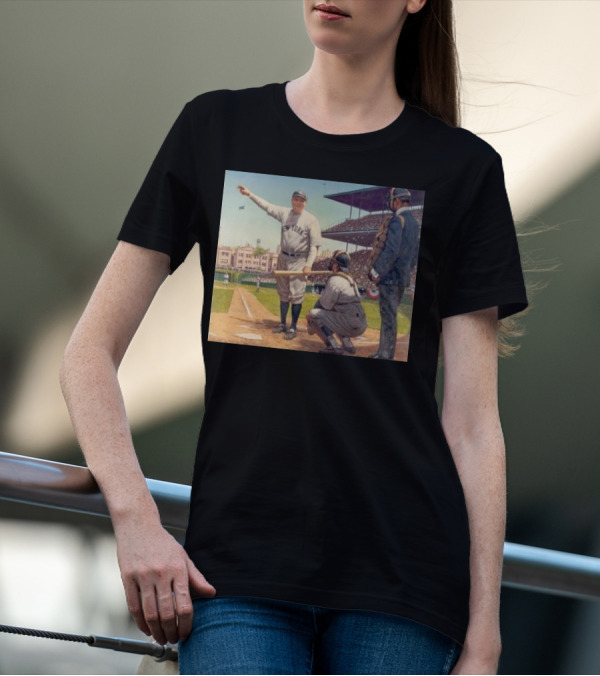 Iconic Babe Ruth Pointing Gesture In 1932 World Series Yankees Moment T-Shirt