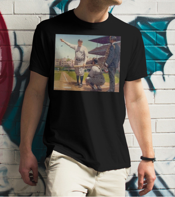 Iconic Babe Ruth Pointing Gesture In 1932 World Series Yankees Moment T-Shirt