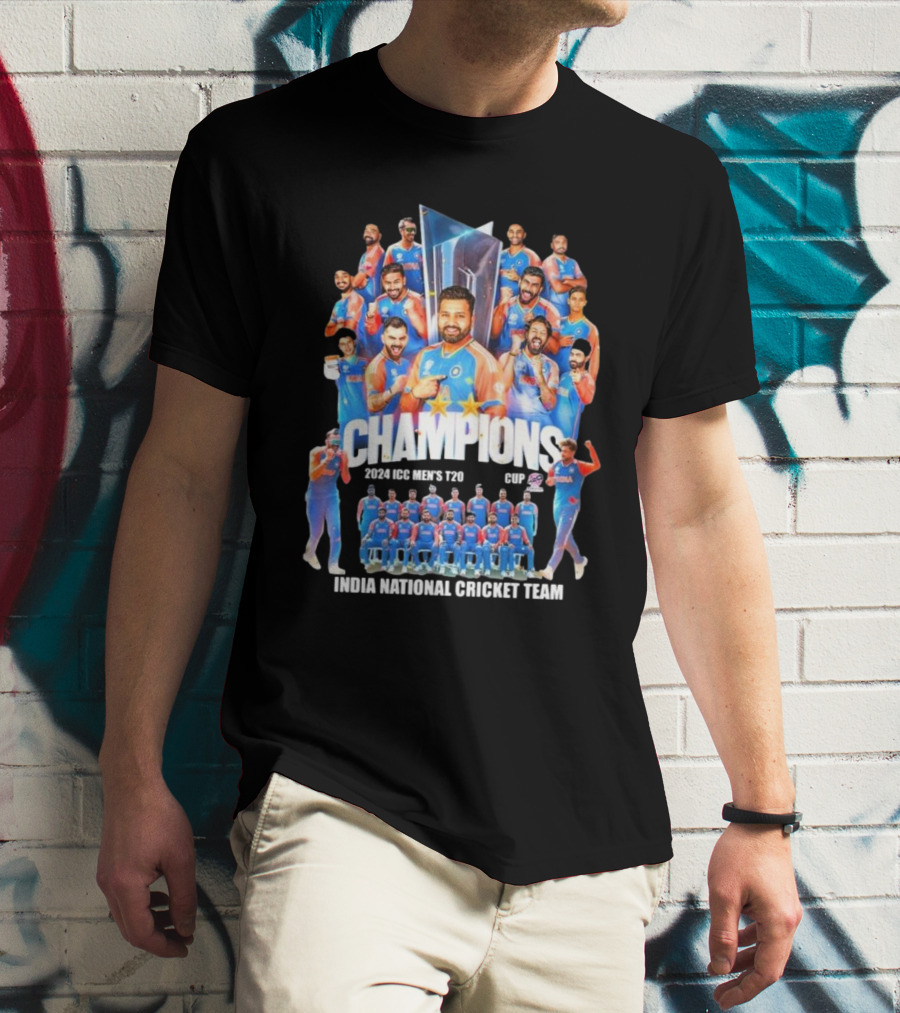 Champions India National Cricket Team 2024 ICC Men’s T20 World Cup T-Shirt