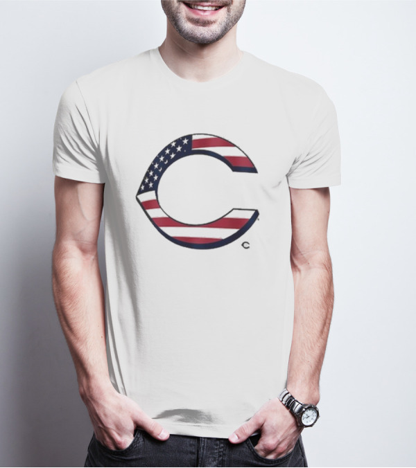 Cincinnati Reds American Flag Patriotic 4th Of July T-Shirt