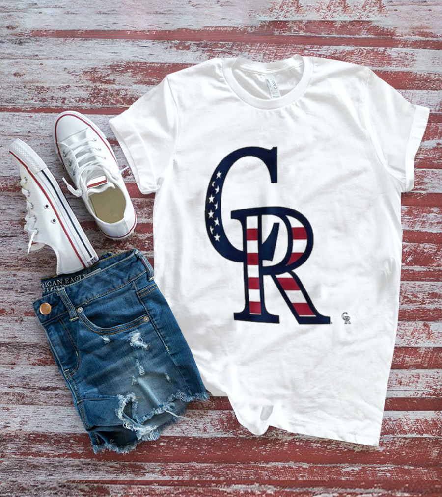 Colorado Rockies Patriotic Stars And Stripes 4th Of July T-Shirt
