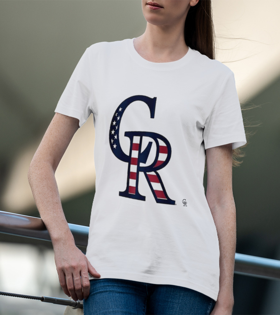 Colorado Rockies Patriotic Stars And Stripes 4th Of July T-Shirt