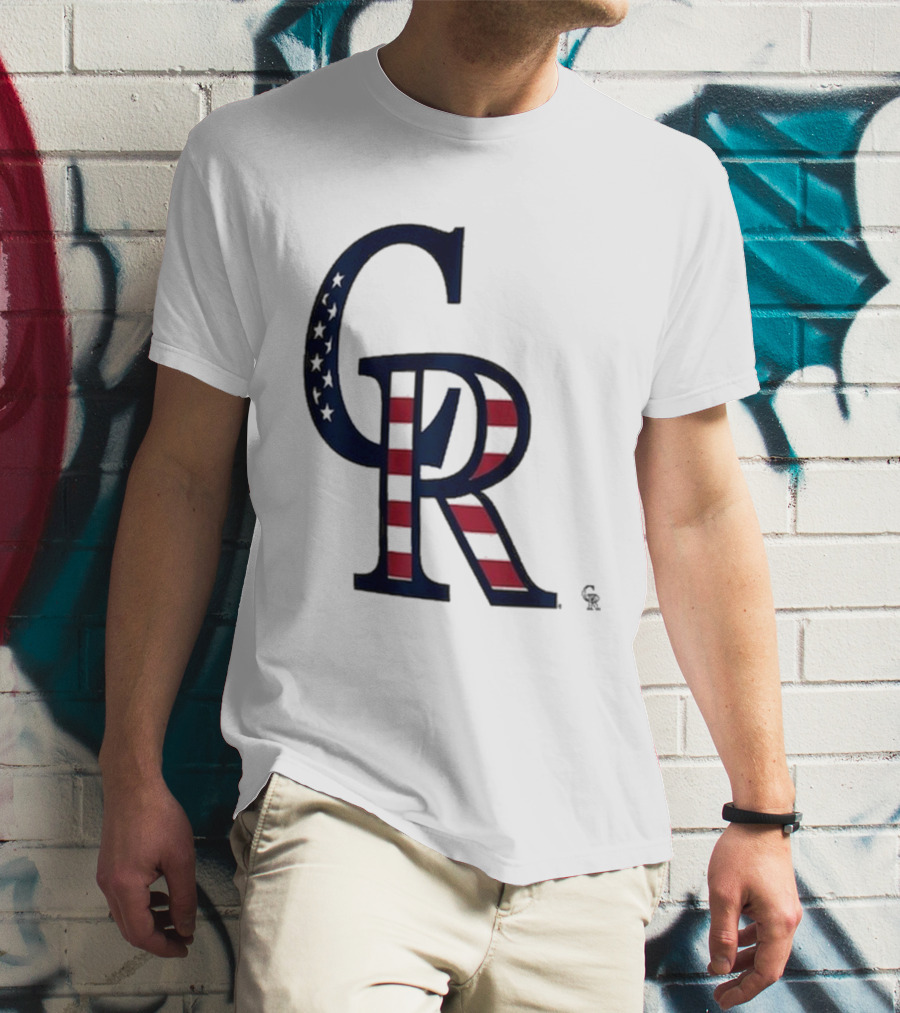 Colorado Rockies Patriotic Stars And Stripes 4th Of July T-Shirt